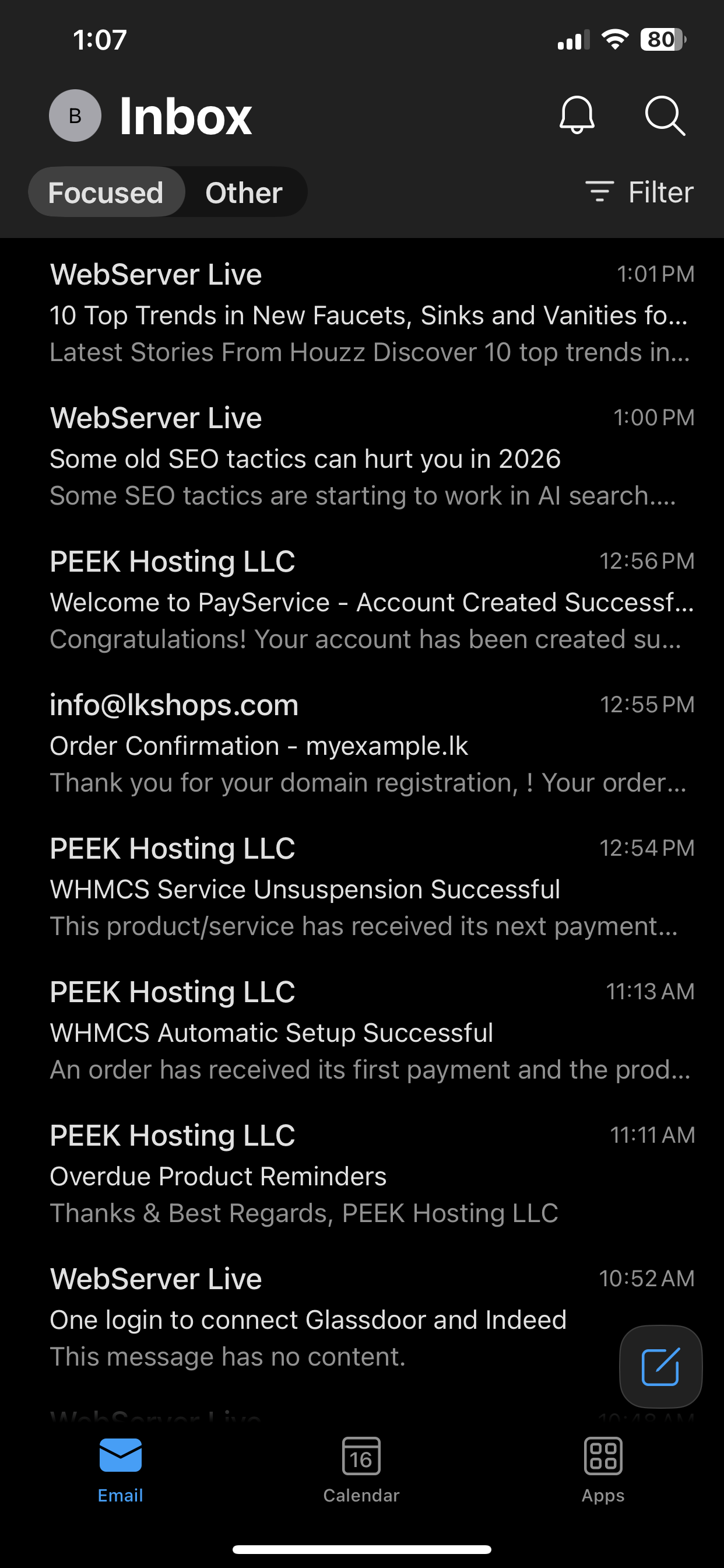 Mobile Webmail UI